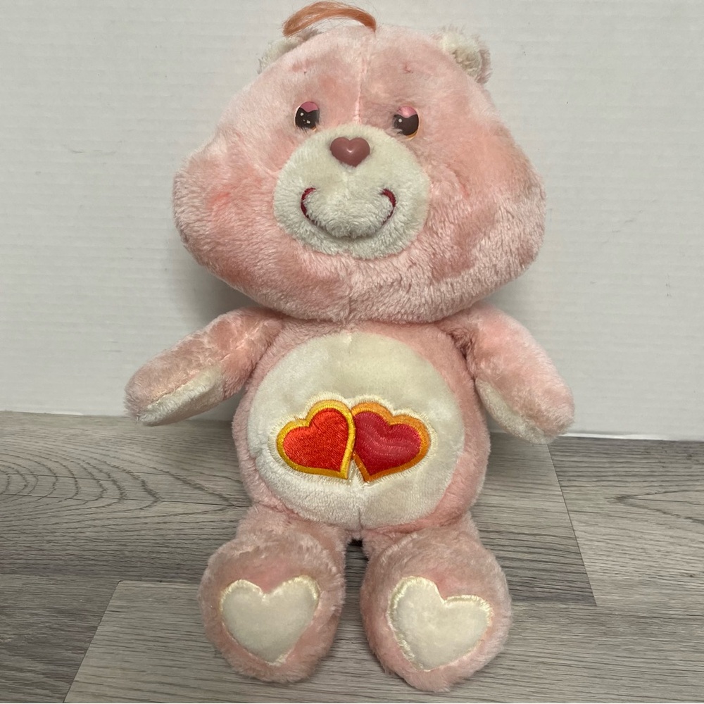 Vintage Care Bear Love-A-Lot Pink 13” Kenner Stuffed Animal
